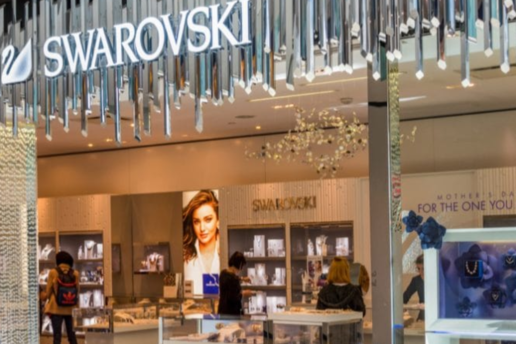 Swarovski retail store with customers