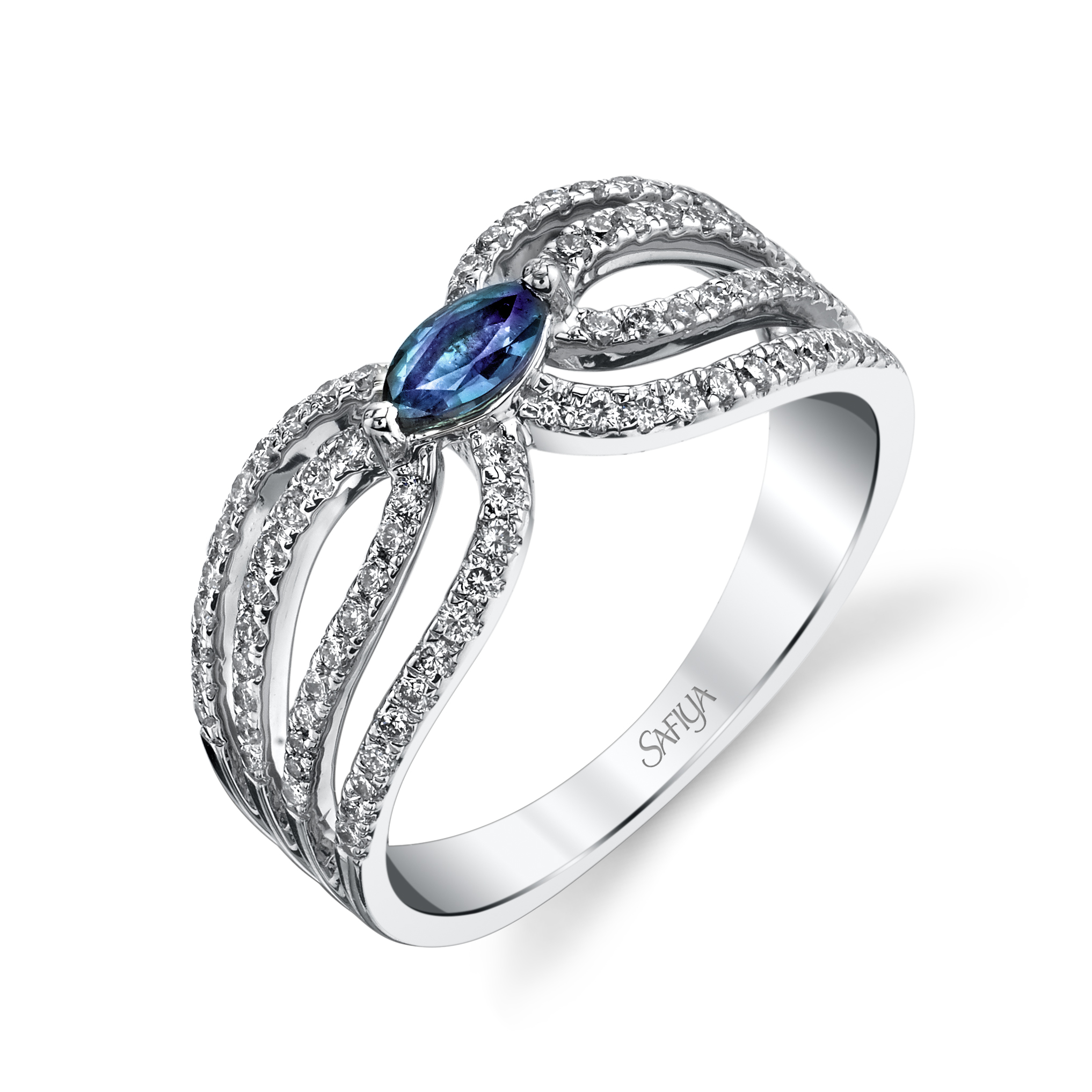 18K White Gold Natural Alexandrite Ring