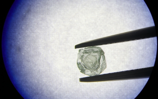 The Matryoshka diamond on a prong