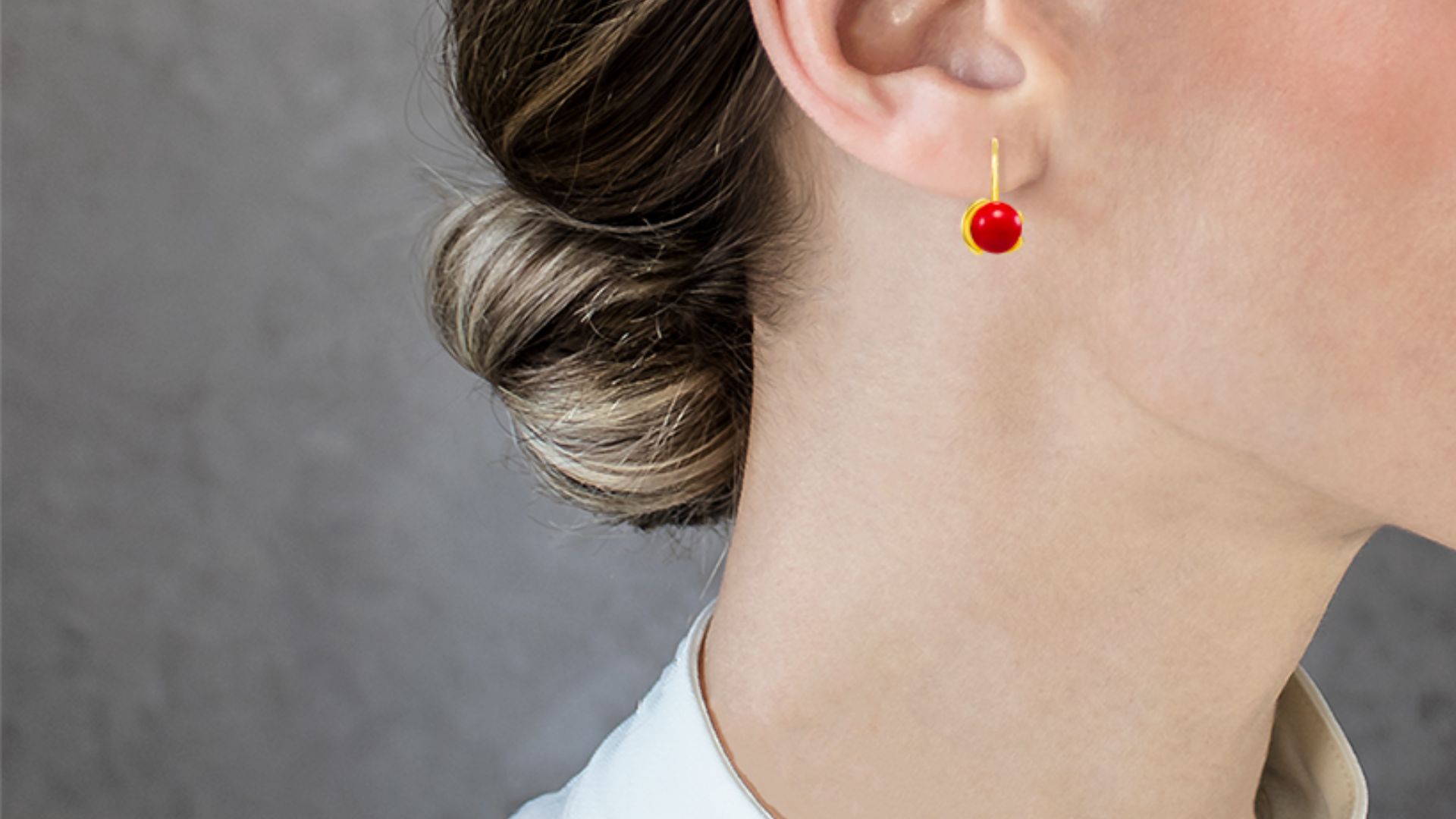 Unique red coral earrings