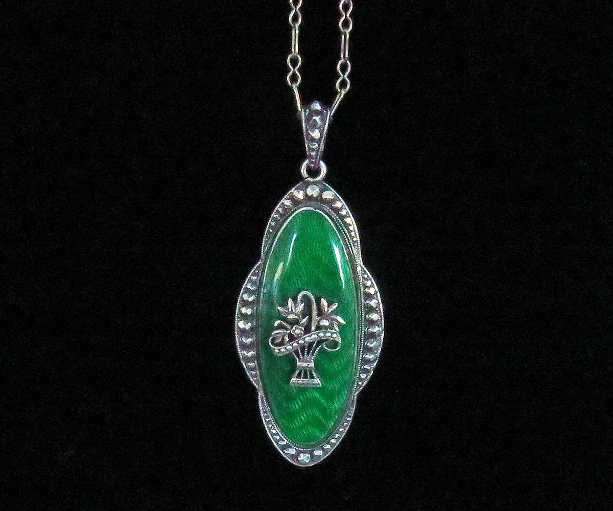 Silver and Enamel Giardinetto Austrian Pendant