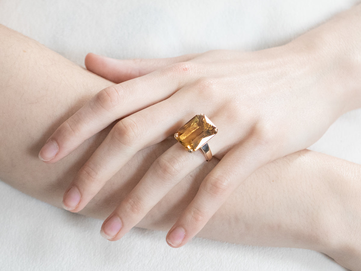 Fantastic Vintage Citrine Cocktail Ring