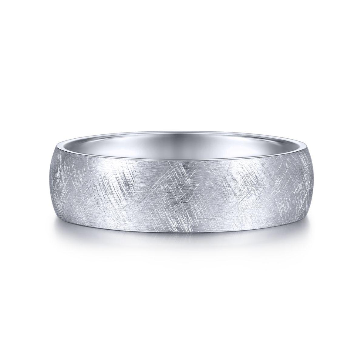 Diamond Brushed Finish Men's Wedding Band