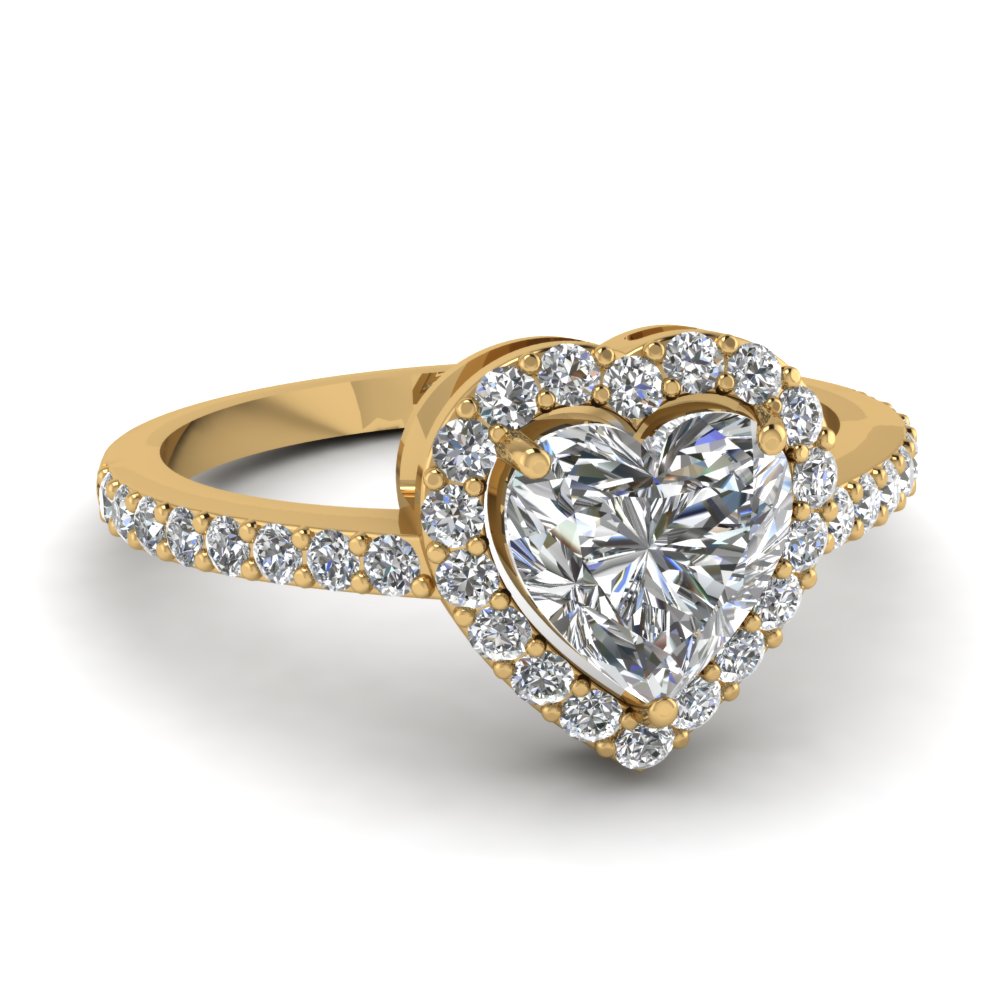 Heart Halo Diamond Ring