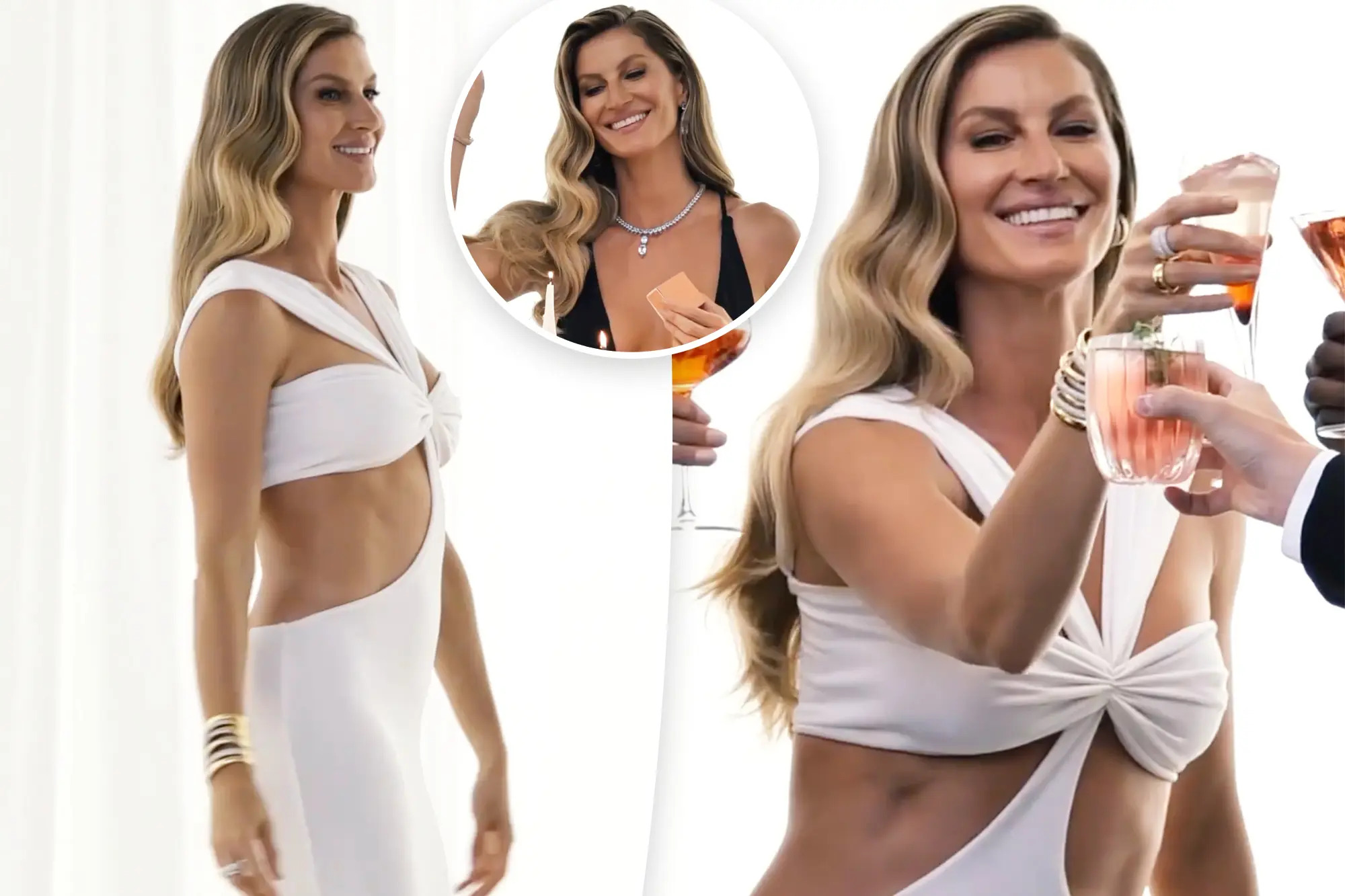 Gisele Bündchen Flaunts Stunning Abs In White Cutout Dress For Jewelry Brand Vivara