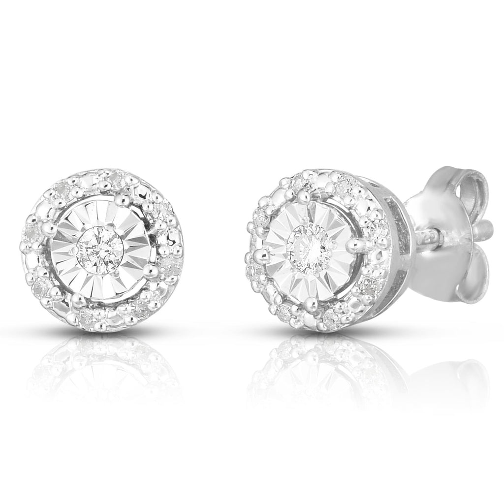 9ct Gold Simulated Diamond Star Solitaire Stud Earrings – 6mm, UK Made