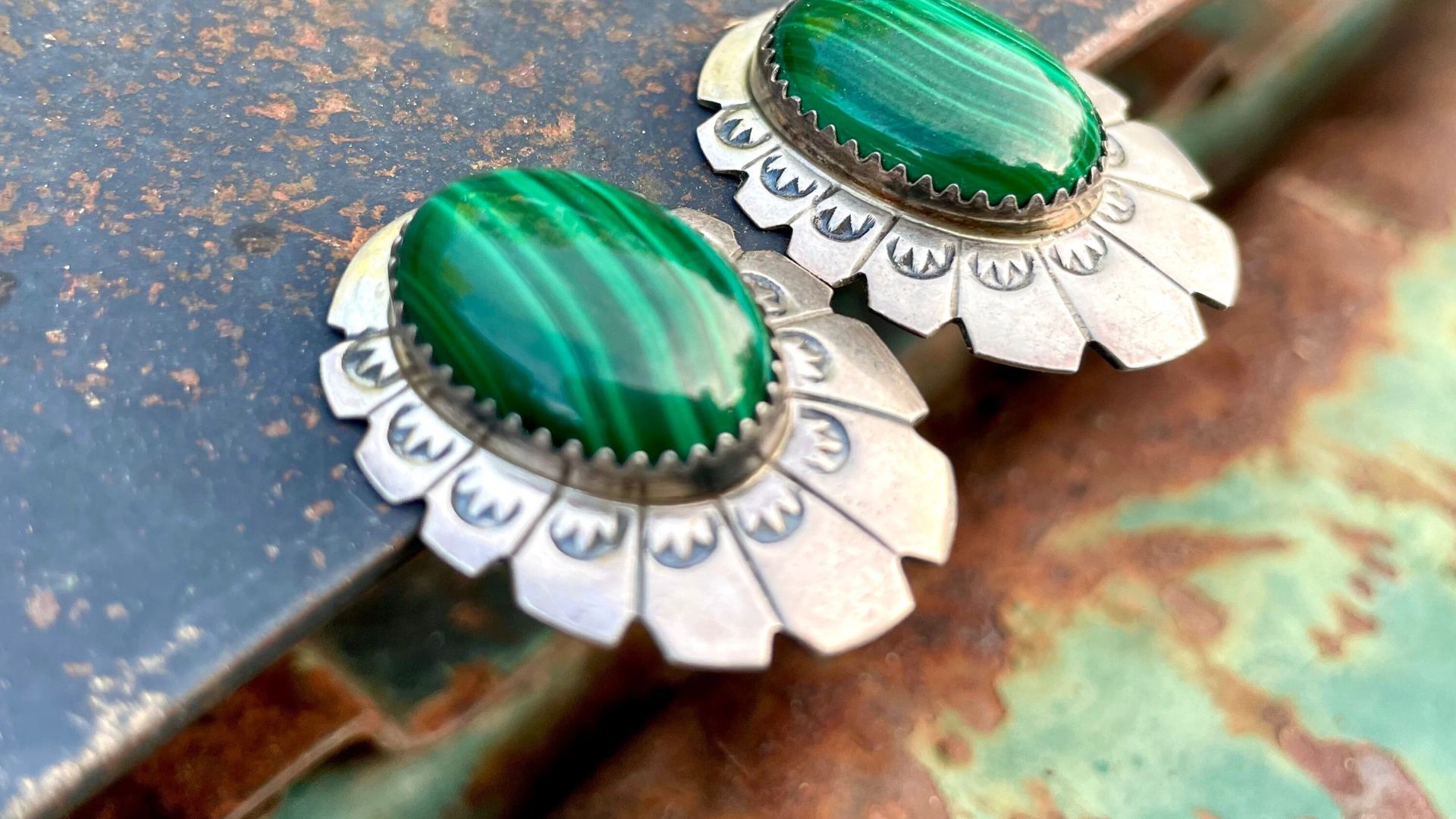 Green Elegance Of Malachite Vintage Jewelry