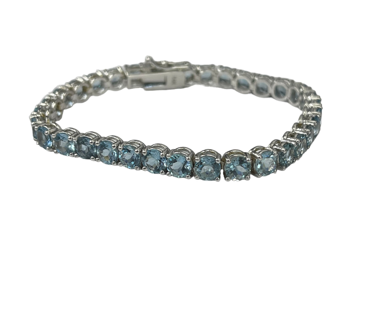 Aquamarine Natural Gem Tennis Bracelet