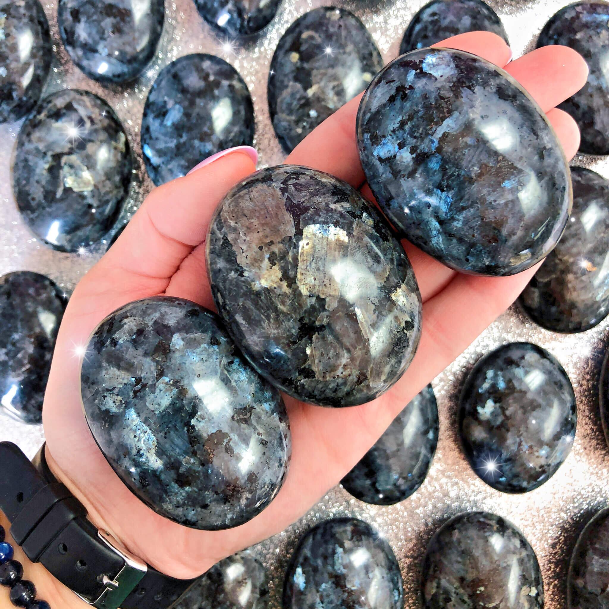 Larvikite Palm Stones