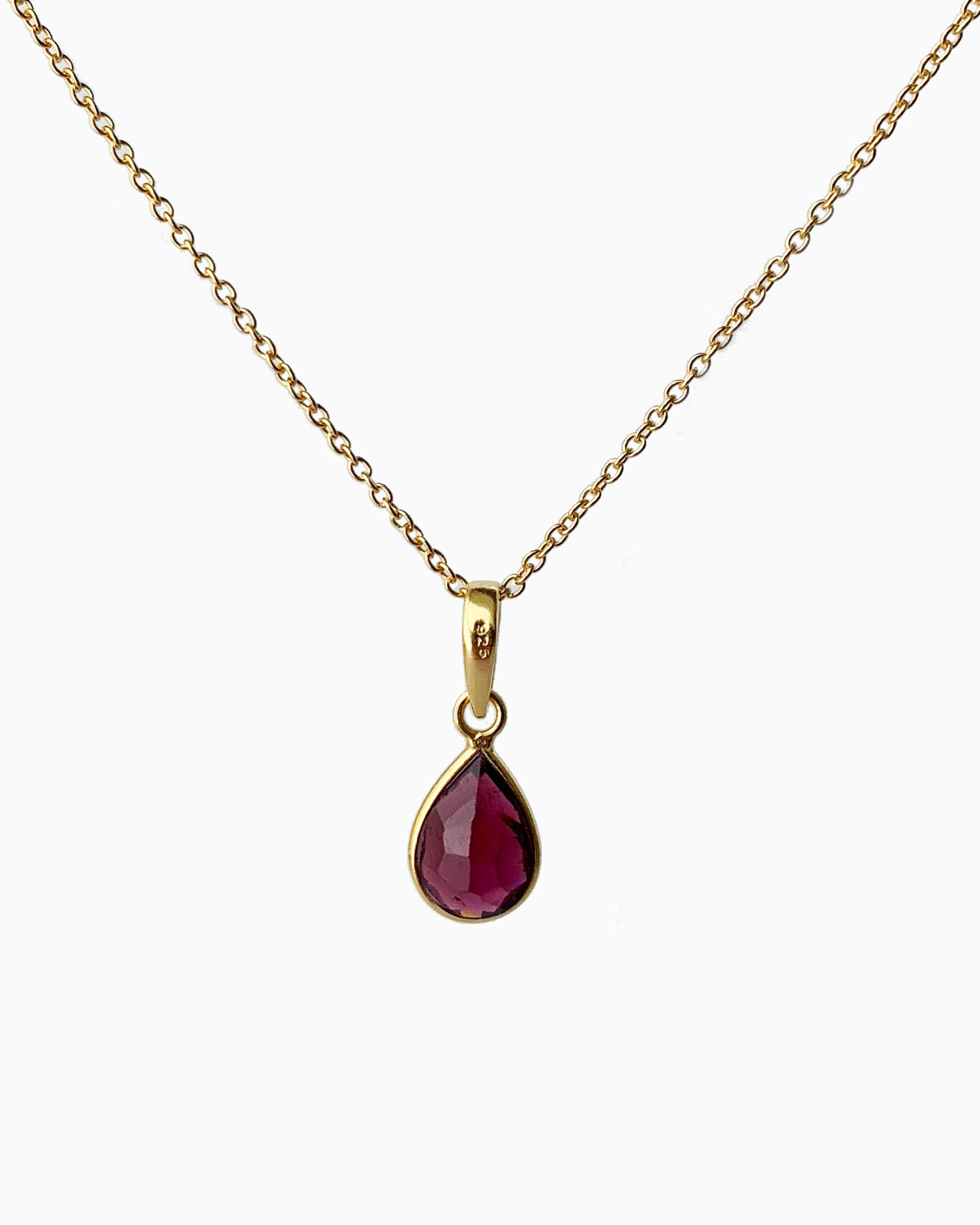 Medium Garnet Pendant Necklace